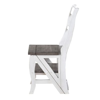 Solid Wood Foldable Ladderchair Dual Purpose Stepladders Step Display Stand Flower Stand forHome,Library,Kitchen