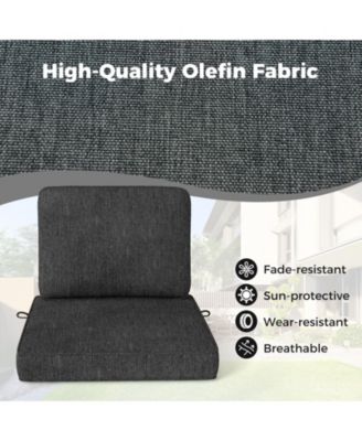 2-Pack Outdoor Patio Cushion Set with Removable Covers