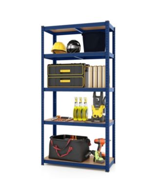 5-Tier Heavy Duty Metal Shelving Unit with 2000 LBS Total Load Capacity-Blue