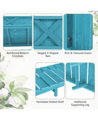 Poly Wood Elevated Planter Box with Legs Storage Shelf Drainage Holes