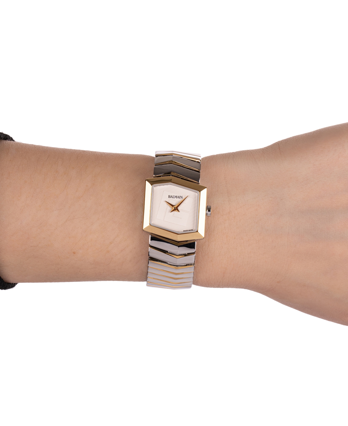 Balmain Women's Swiss Teffetas Two-tone Stainless Steel Bracelet Watch 35mm In White