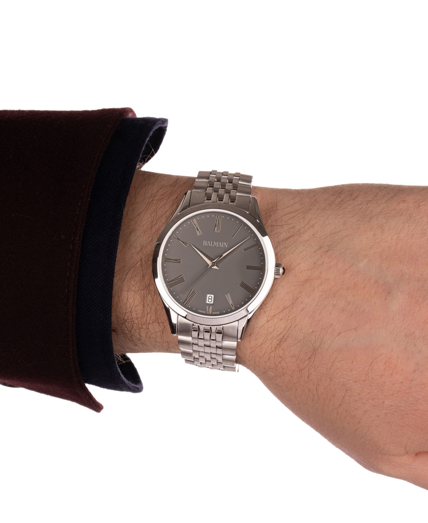 Мужские часы Balmain Swiss Classic R Stainless Steel Bracelet Watch 41mm — фото 5