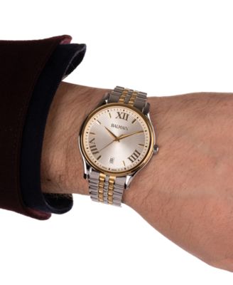 Men's Swiss Beleganza Two-Tone Stainless Steel Bracelet Watch 40mm