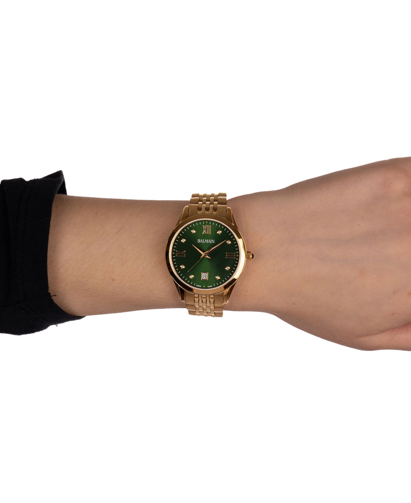 Женские часы Balmain Swiss Classic R Diamond Accent Gold PVD Stainless Steel Bracelet Watch 34mm — фото 5