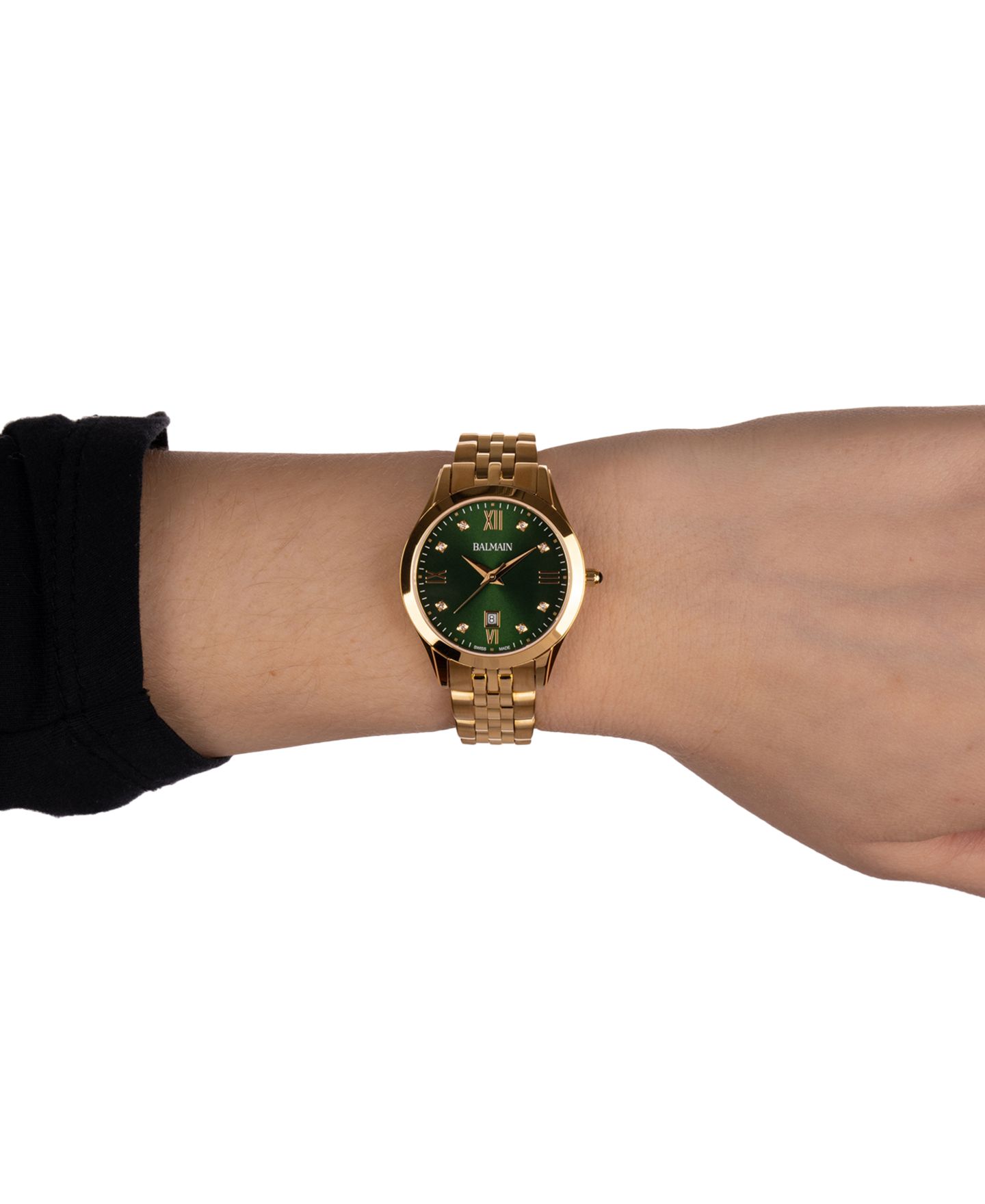 Женские часы Balmain Swiss Classic R Diamond Accent Gold PVD Stainless Steel Bracelet Watch 30mm — фото 5