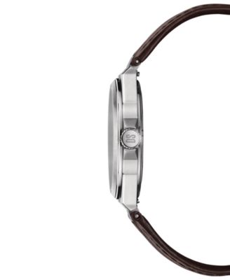 Men's Swiss DS-7 Brown Leather Strap Watch 39mm