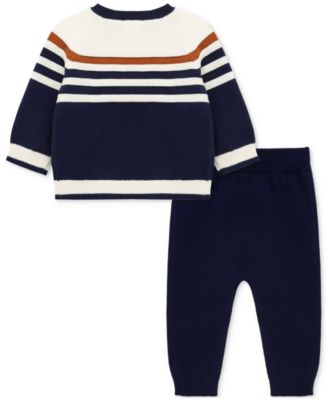 Baby Boys Cotton Striped Sweater & Pants, 2 Piece Set
