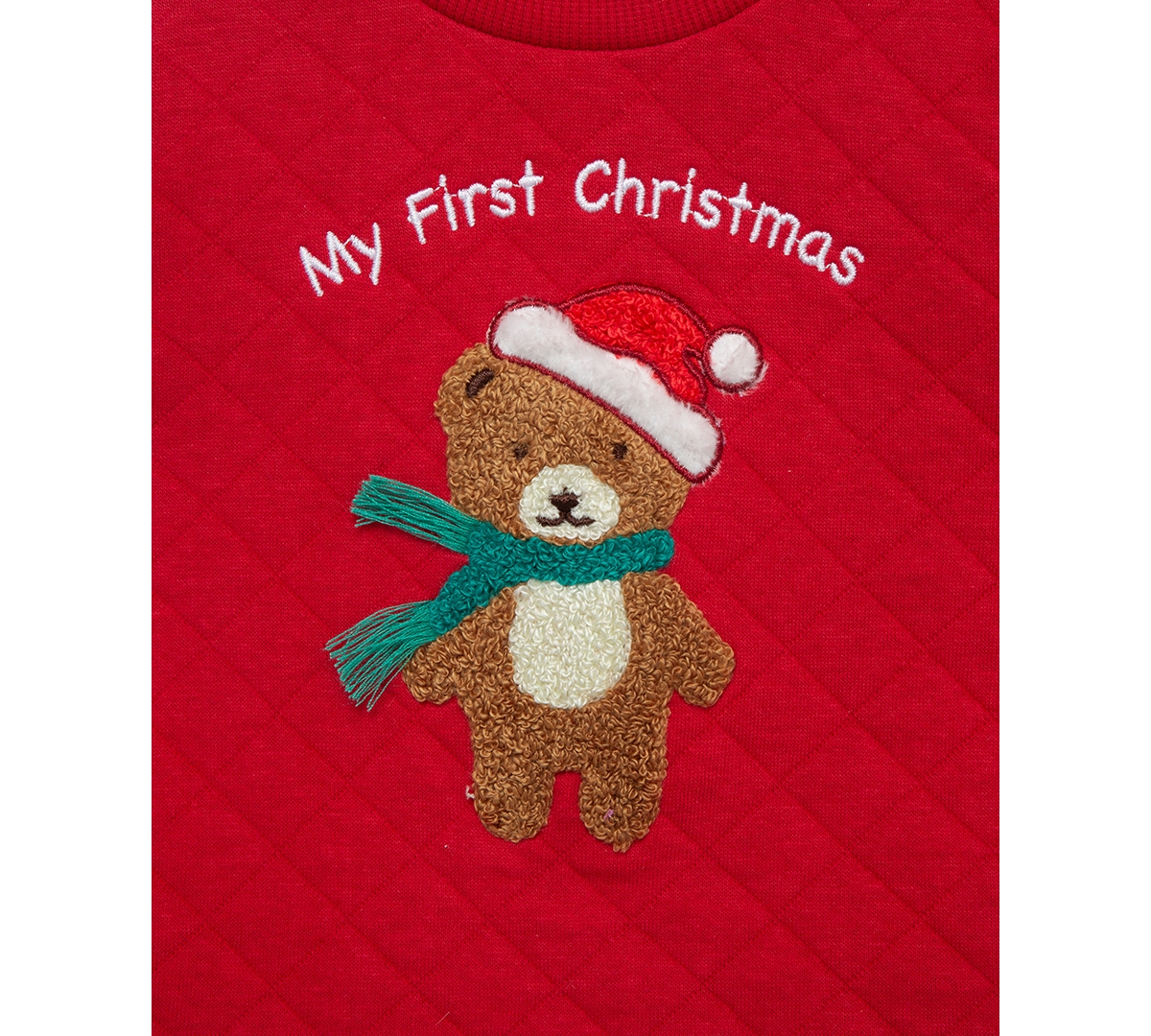 Little Me Baby Boys My 1st Christmas Bear Quilted Sweatshirt, Hat & Pants, 3 Piece Set