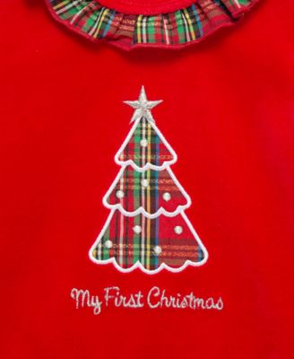 Baby Plaid Tree Velour Top & Pants, 2 Piece Set 