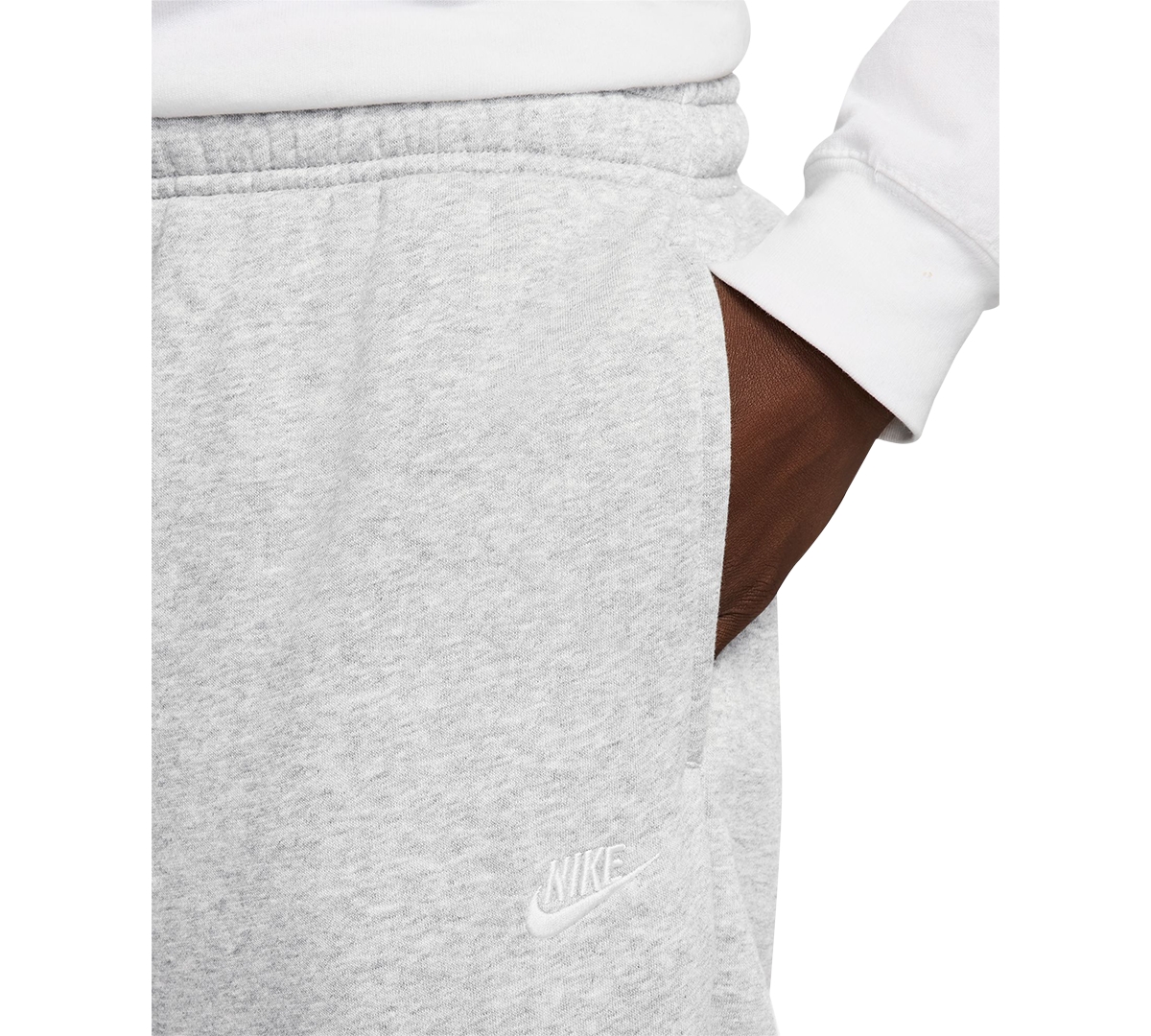 Nike Club Brushed Fleece Sweatpants In White