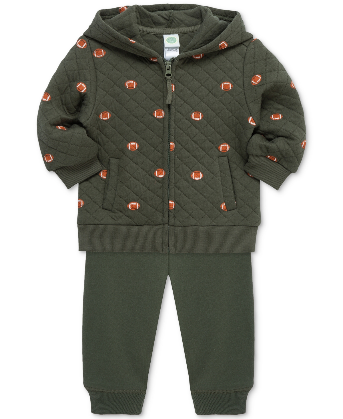 Little Me Baby Boys Zip-Up Football Hoodie & Pants, 2 Piece Set