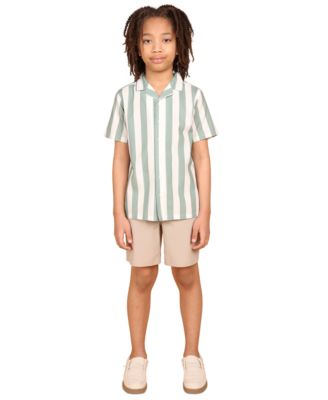 Big Boys Striped Camp Shirt