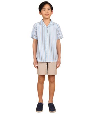 Big Boys Striped Camp Shirt