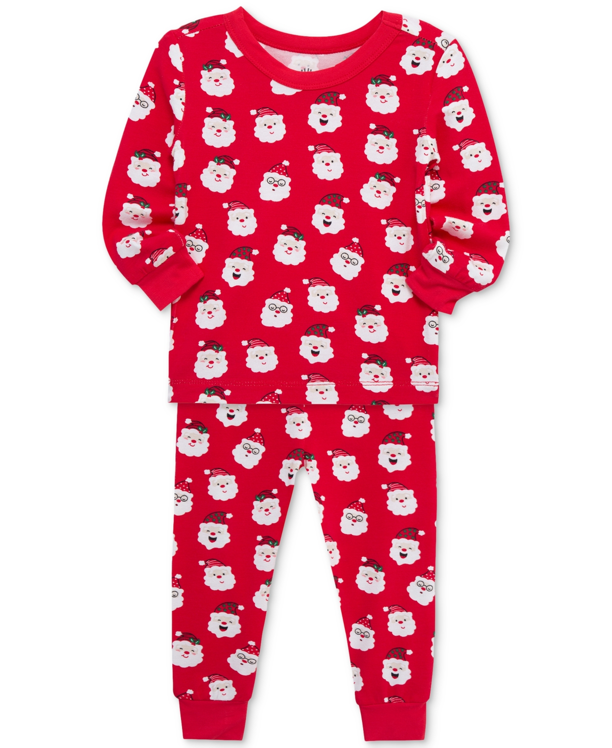 Little Me Baby Santa-Print Pajama Top & Pants, 2 Piece Set