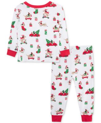 Baby Puppy-Print Holiday Pajama Top & Pants, 2 Piece Set
