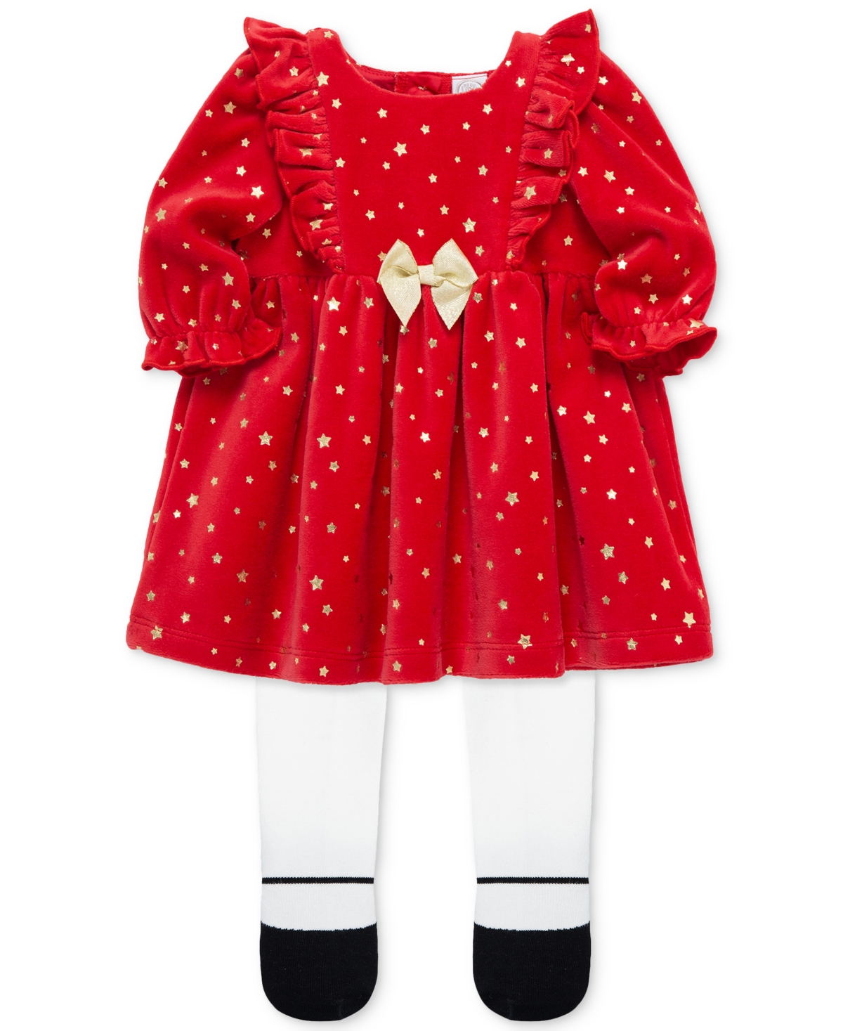 Little Me Baby Girls Shiny Stars Dress & Footed Tights, 2 Piece Set
