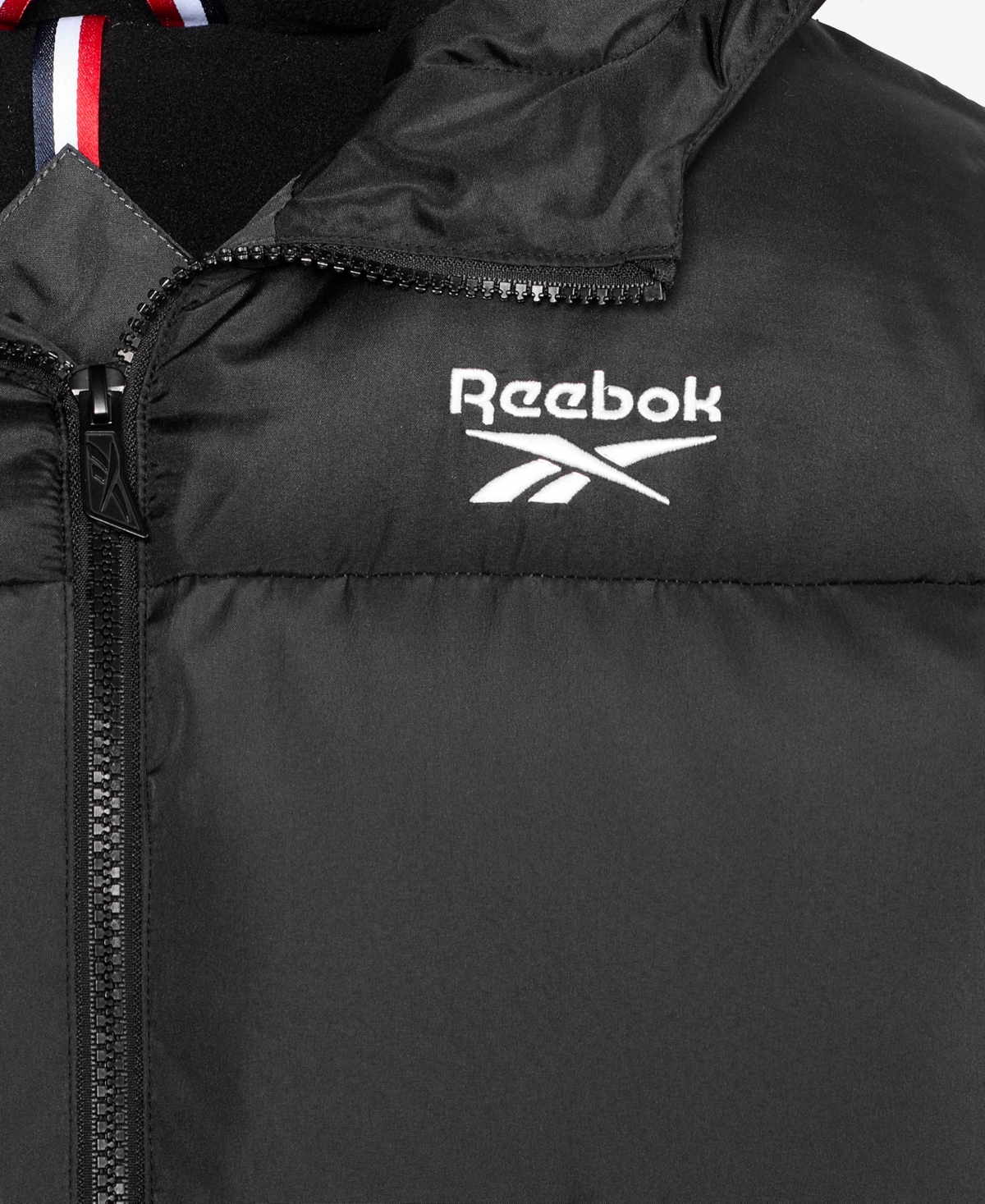 Reebok Big Boys Contrast Yoke Promo Long Sleeve Puffer Jacket In Black