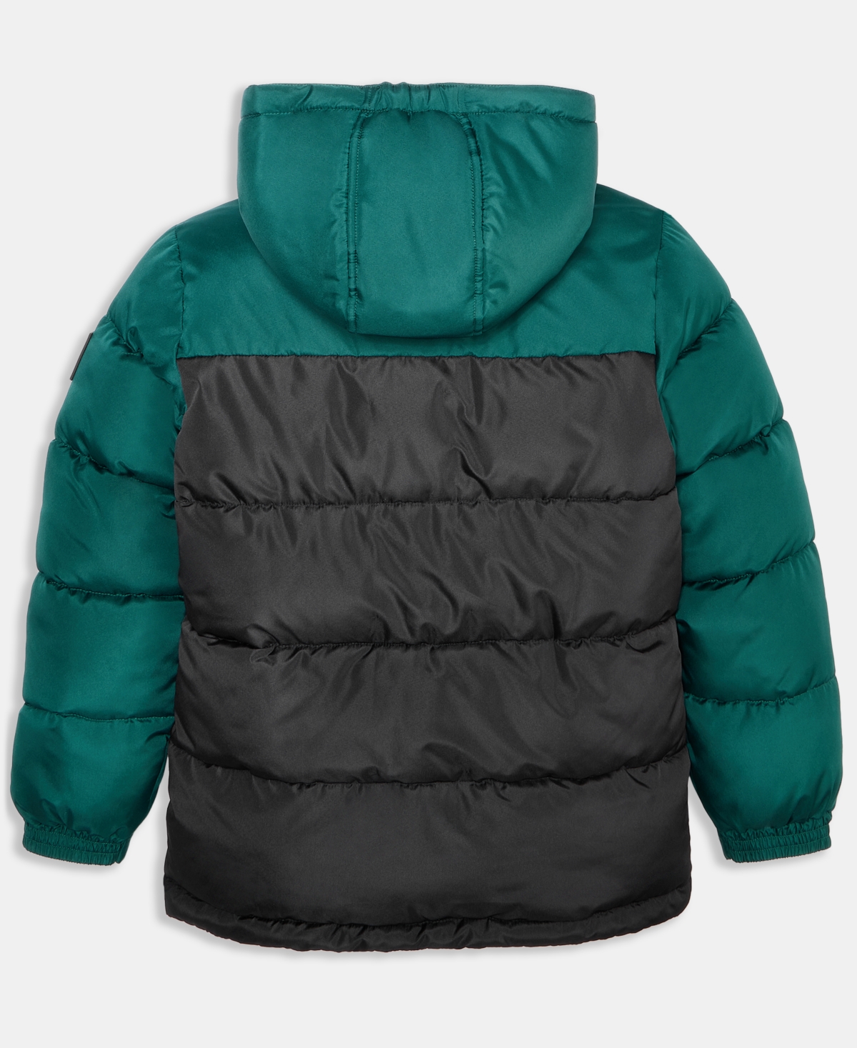 Reebok Big Boys Color Blocked Promo Long Sleeve Puffer Jacket In Green