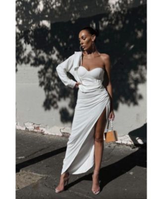 Women's Evita Linen Draped Dress