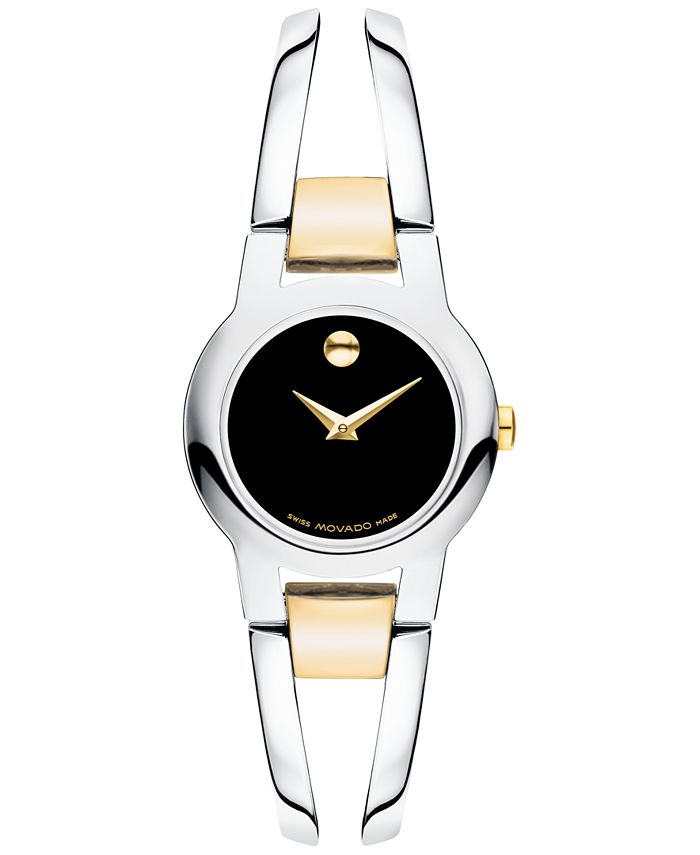 Movado Womens Swiss Amorosa Two Tone Pvd Stainless Steel Bracelet Watch 24mm 0606893 Macys 