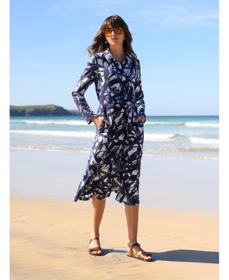 Women's Slub Jersey Shirt Midi Dress