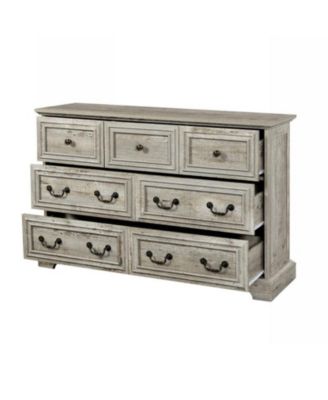 CASAINC Farmhouse Vintage 7-Drawer Rustic Bathroom Cabinet Organizer with Natural Texture