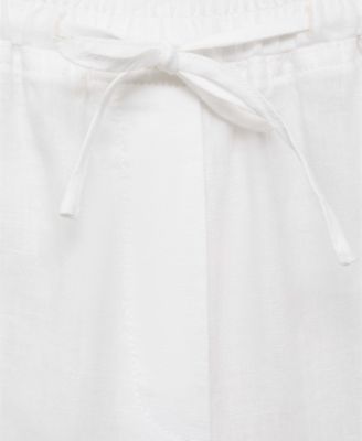 Women's Straight Linen-Blend Pants