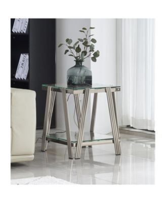 20" Square Glass End Table