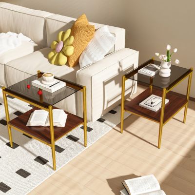 Modern 3-Piece Glass Coffee and End Table Set