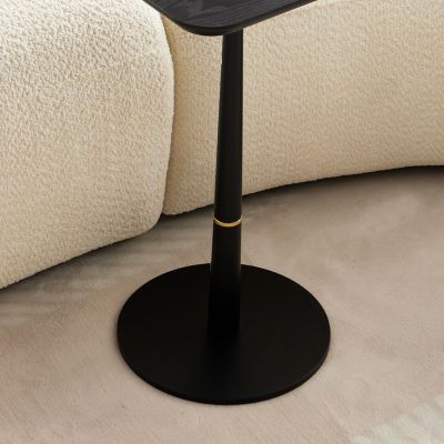 Streamdale Square Side Table – 1 Pc, MDF & Metal, Minimalist Design, Waterproof Surface, Compact Accent Table for Living Room or Lounge