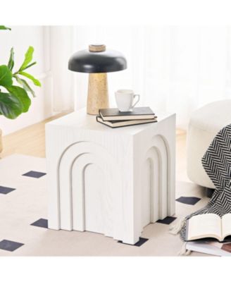 15.74" Square Side Table Small Coffee Table Accent Table Bedside Table for Living Room Bedroom