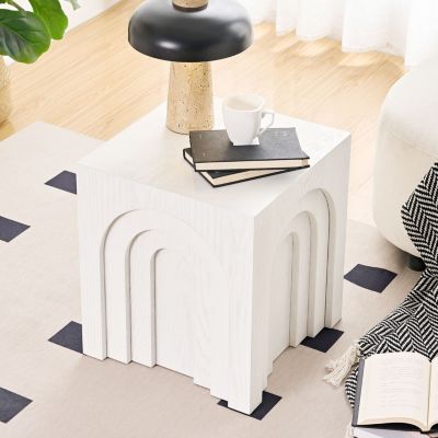 15.74" Square Side Table Small Coffee Table Accent Table Bedside Table for Living Room Bedroom