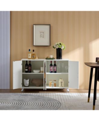 Streamdale Modern 4-Door Buffet Cabinet with Removable Shelves