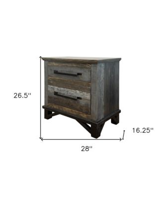 27" Brown Two Drawer Nightstand