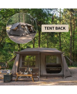 Village Camping Tent,4/6/8 Person Tents for Camping, 60S Easy Setup Instant Tent for Family Camping, Car Camping