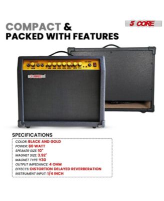 Guitar Amp 80 Watt Electric Amplifier w Built in 10" Speaker Portable Mini Practice Amps