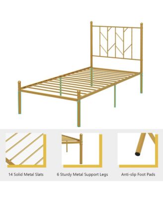Twin Size Platform Bed Frame Heavy-duty Metal Bed Frame w/Sturdy Metal Slat Support
