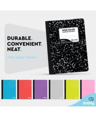 Marble Composition Notebook Wide Ruled Black and White Composition Books 100 Sheets (2 Pack)