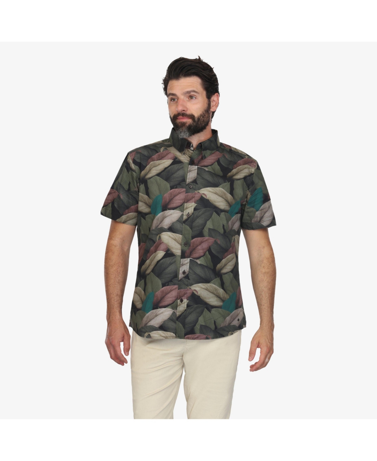 Men's Tropical Escape Button Down Shirt - Green