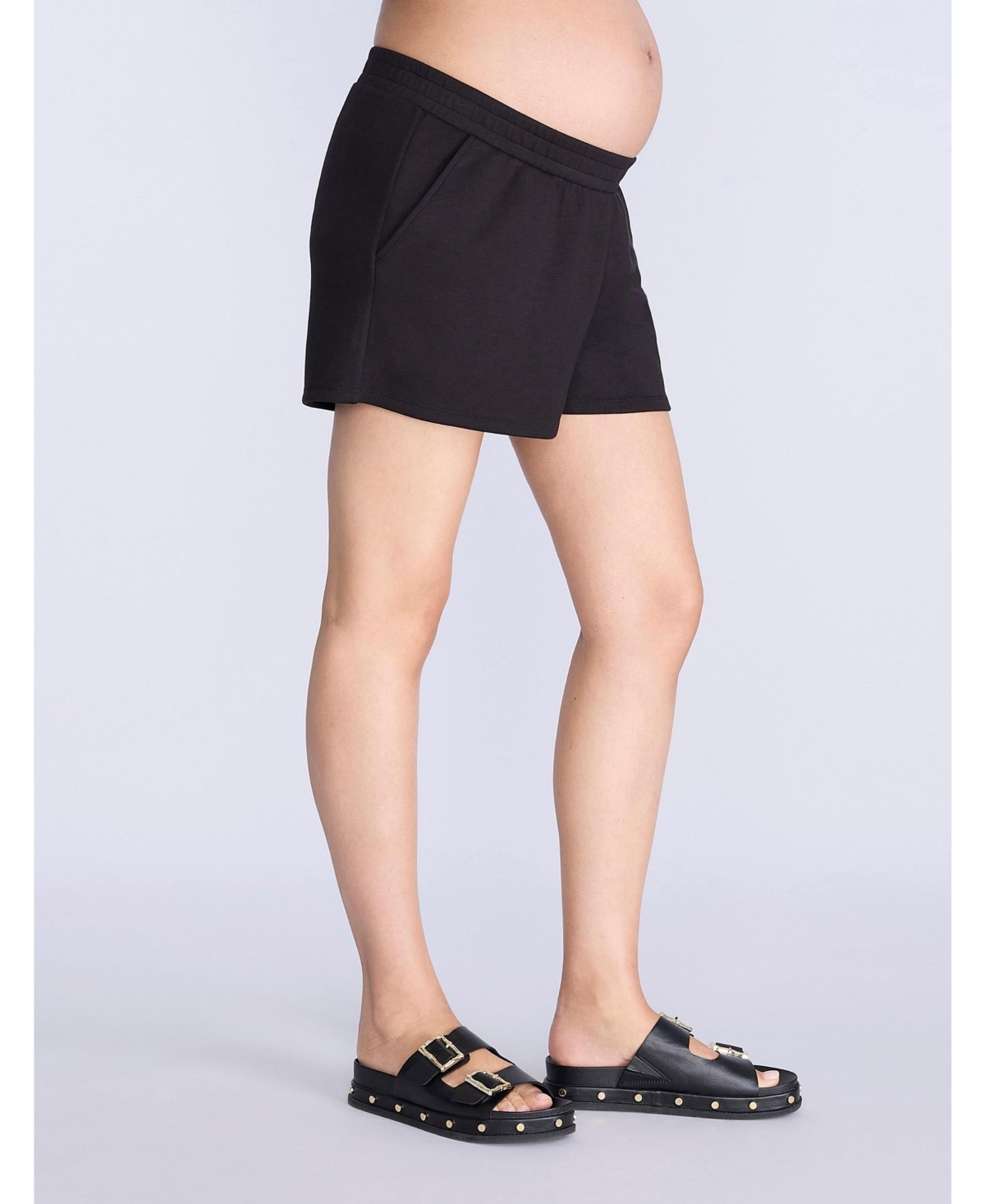 Maternity Smocked Waist Short - Motherhood - Heather grey