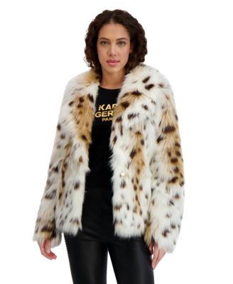 Women's Leopard-Print Faux-Fur Coat