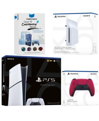 PlayStation 5 Slim Digital Bundle with Disc Drive, Extra Controller and MightySkins Code