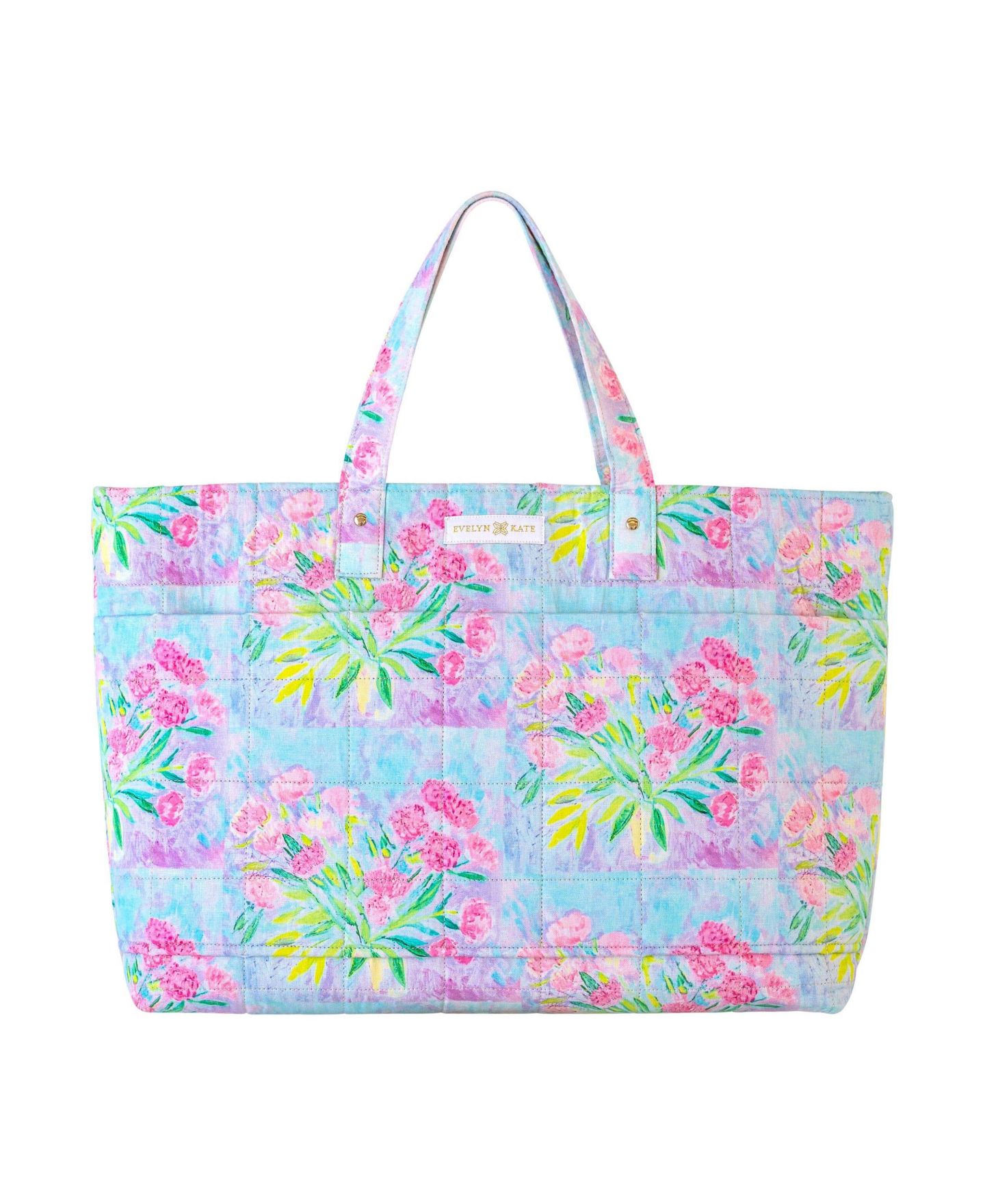 Женская сумка EVELYN & KATE Floral Quilted Tote, цвет: Розовый пионовый — фото 1