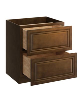 W30" X H34.5" X D24" Kitchen Cabinet Floor Base Cabinet With 2 Drawers