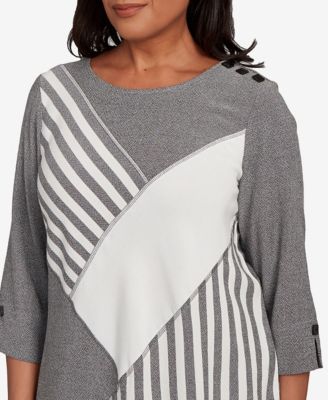 Petite Santa Barbara Diagonal Spliced Stripe Top
