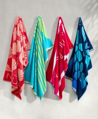 Logo Stripe Jacquard Beach Towel Set, 68" X 36"