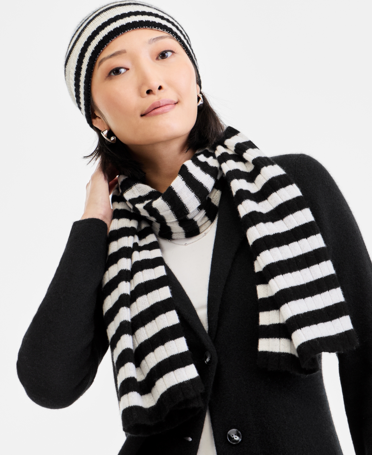Charter Club Women's 100% Cashmere Striped Scarf, Exclusively At Macy's