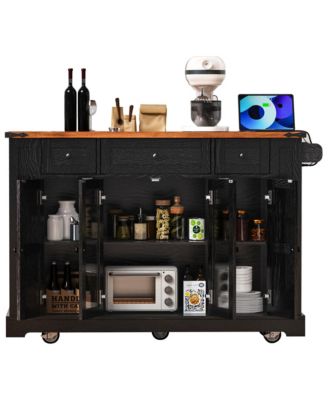  53" Farmhouse Kitchen Island Cart