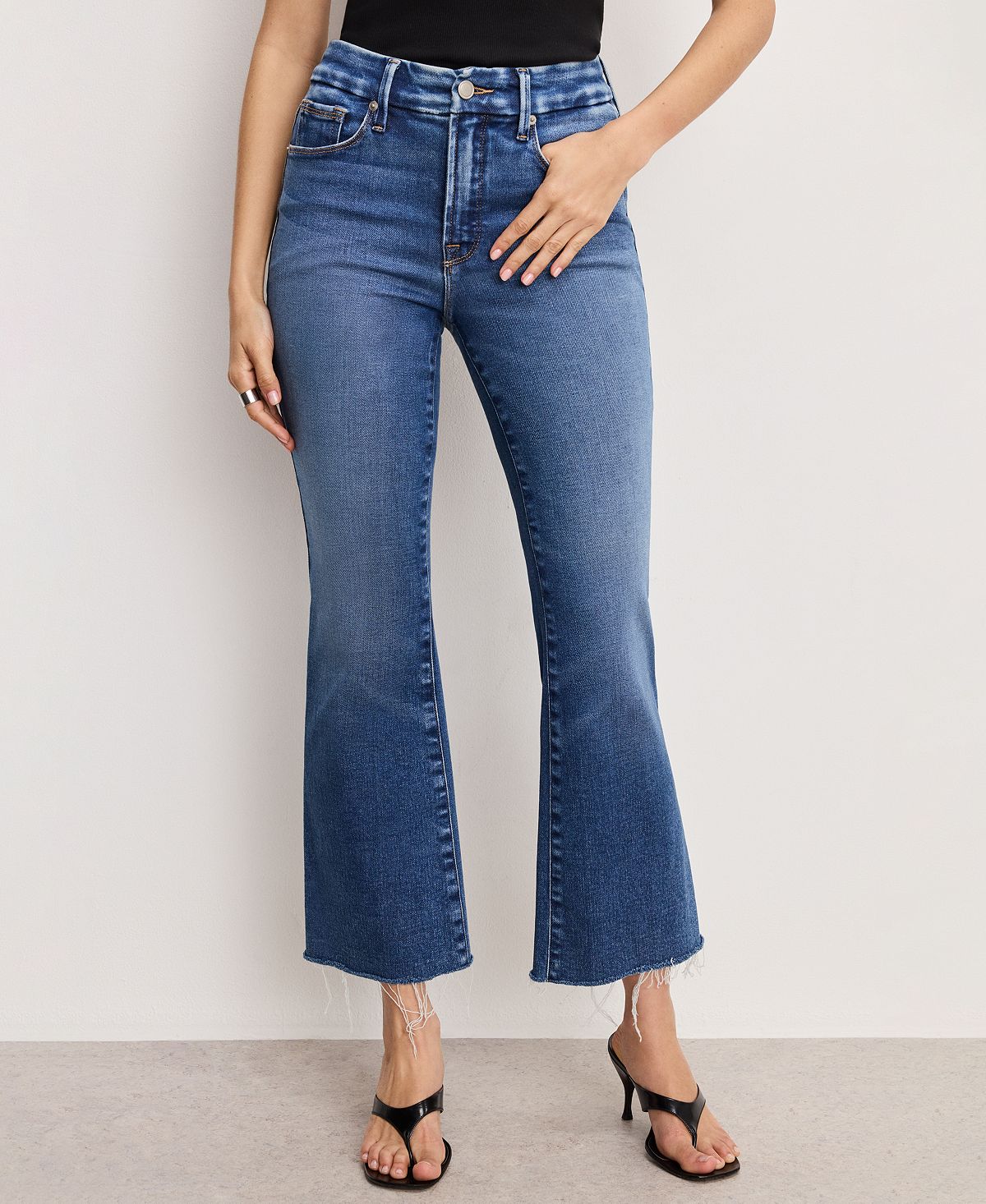 Good American Women's Soft Tech Good Legs Cropped Jeans, Regular & Plus Size view 6 — MAYCSS fashion products