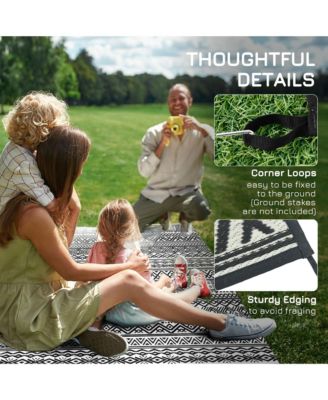 Reversible Outdoor Rug: Waterproof Plastic Straw Carpet for Outdoor and RV Use